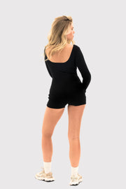 RibLuxe™ Scoop Back Cutout Long-Sleeve Bodysuit
