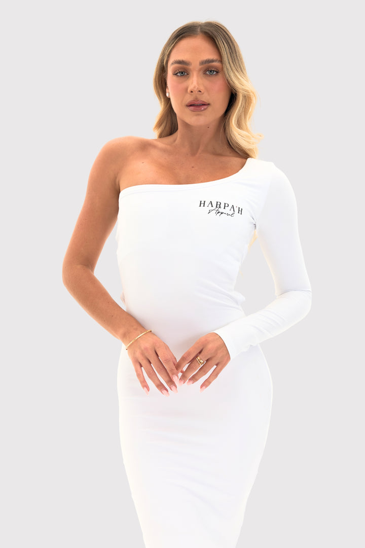 CoreForm™ Asymmetrical One-Shoulder Cut-Out Midi Bodycon Dress