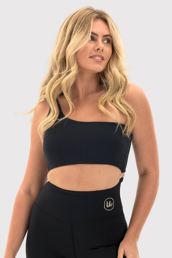 Flexara™ Asymmetrical One-Shoulder Cut-Out Bra Top