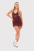 Flexara™ Cowl Neck Backless Halter Mini Dress