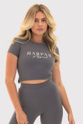 Flexara™ Crew Neck Short Sleeve Crop Top