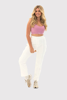 Flexara™ Mauve Strappy Sports Bra – three-quarter view