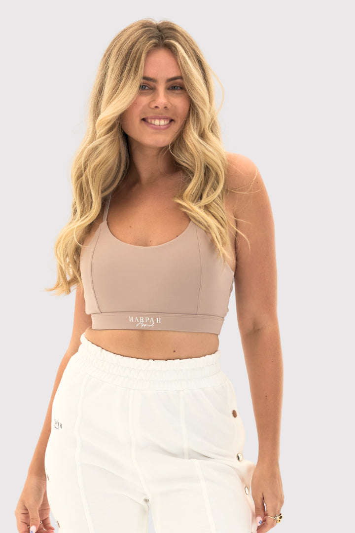 Flexara™ Light Support Strappy Sports Bra – Nude