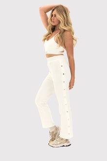 Flexara™ White Strappy Sports Bra – three-quarter view 3