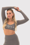 Flexara™ Long Sleeve Crop Top With Thumbholes