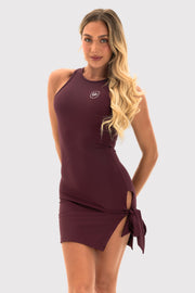 Flexara™ Racerback Side Tie Bodycon Mini Dress