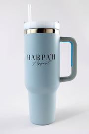 Handled Insulated Travel Mug with Straw