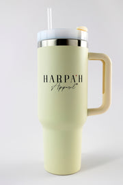 Handled Insulated Travel Mug with Straw