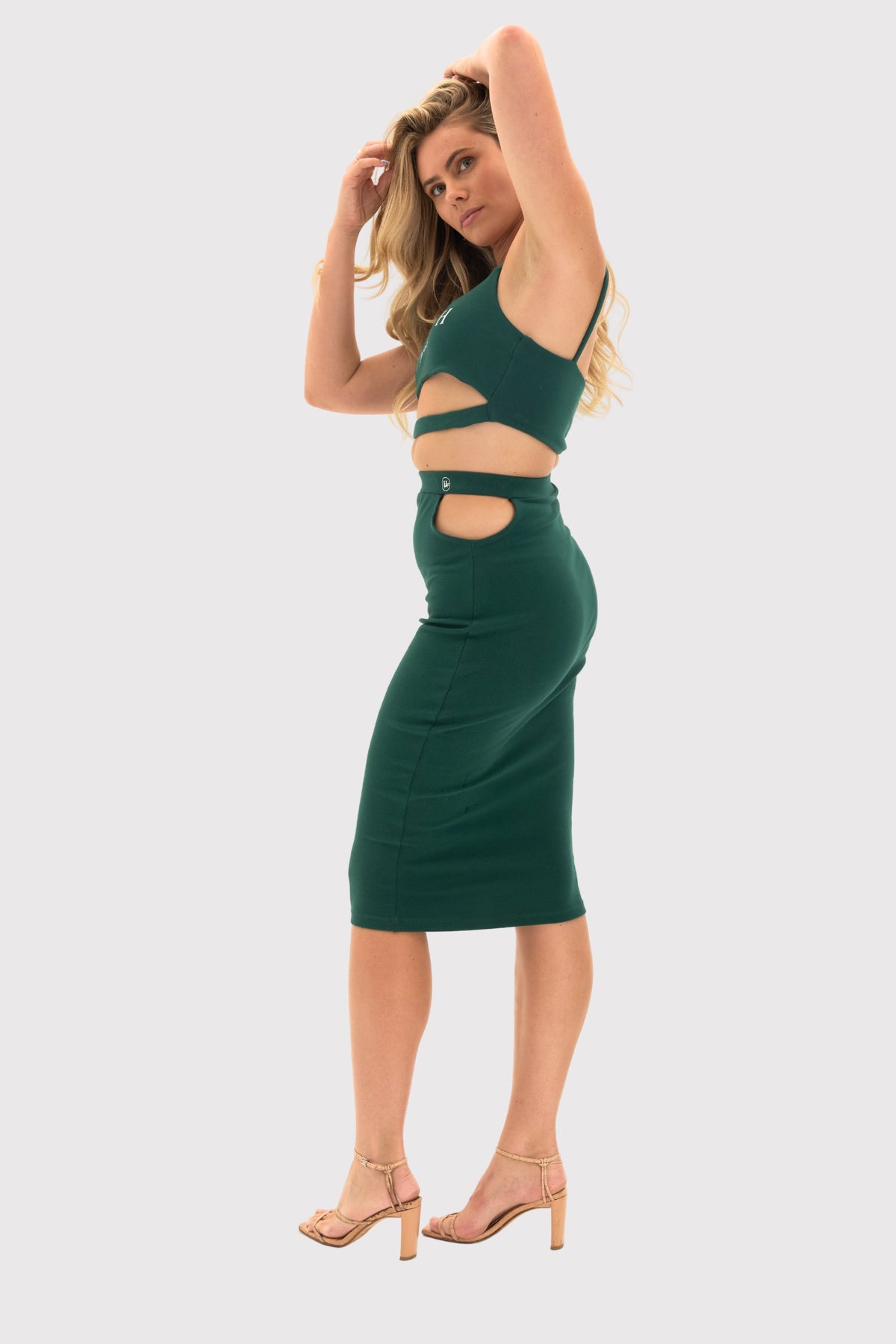 High Waisted Midi Skirt