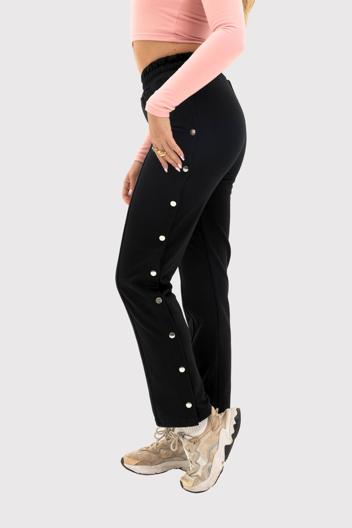 PureTerry™ Side Snap-Button High-Rise Track Pant