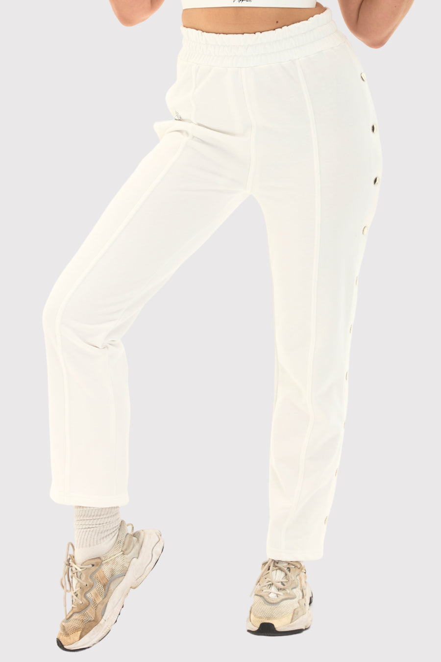 PureTerry™ Side Snap-Button High-Rise Track Pant