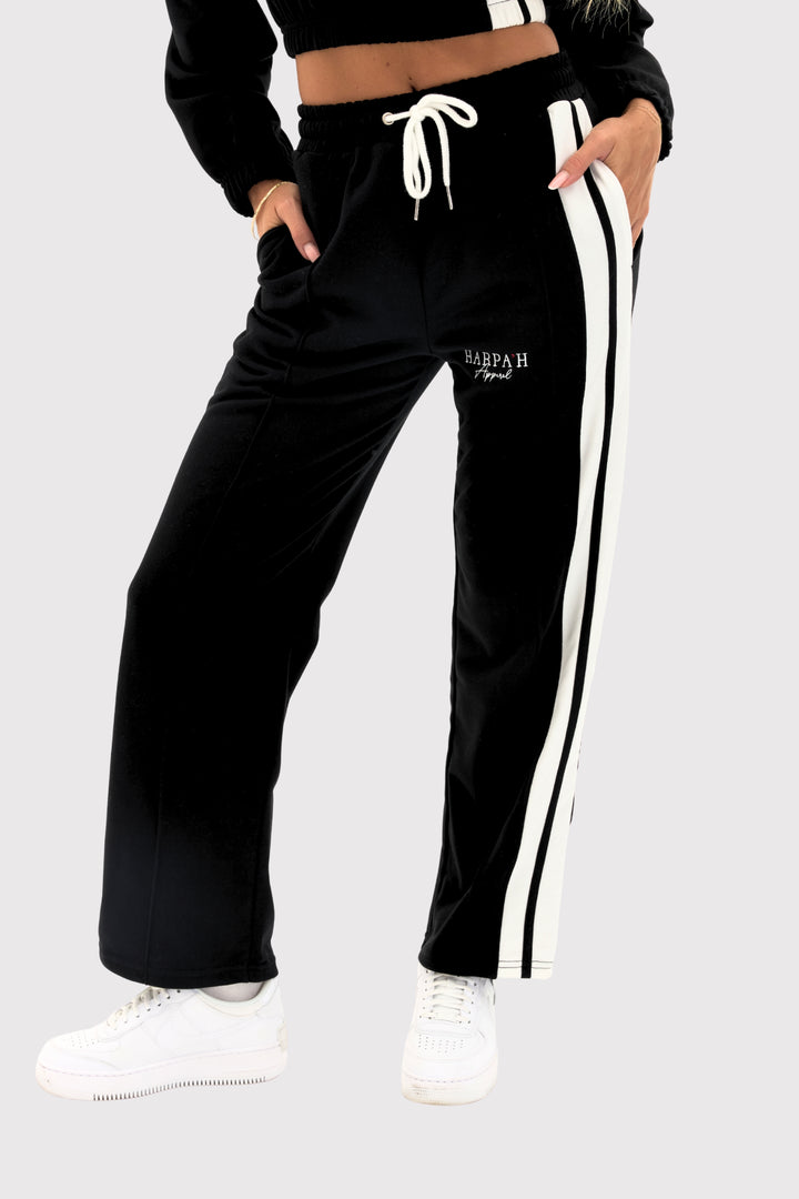 PureTerry™ Side Stripe Relaxed Fit Wide Leg Sweatpant
