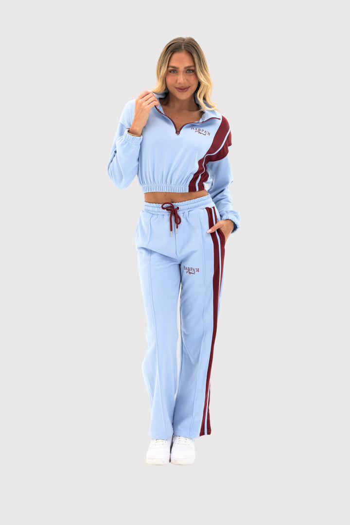 PureTerry™ Side Stripe Relaxed Fit Wide Leg Sweatpant