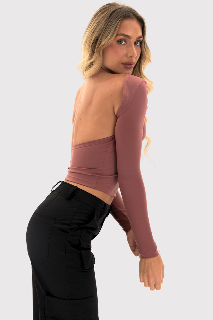 Stabiluxe™ Open-Back Long-Sleeve Cropped Top