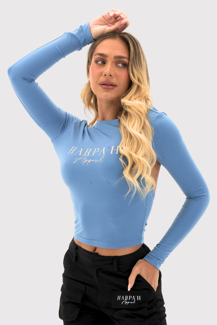 Stabiluxe™ Open-Back Long-Sleeve Cropped Top